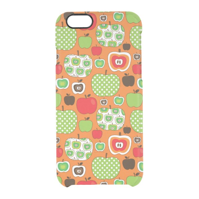 Cute apple illustration pattern uncommon iPhone case (Back)