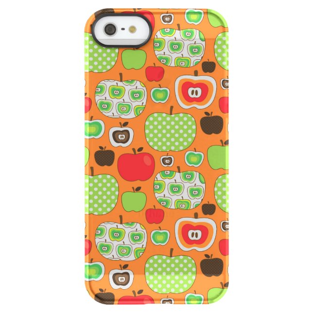 Cute apple illustration pattern uncommon iPhone case (Back)