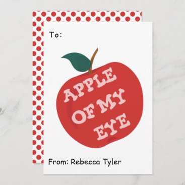 Cute Apple of my Eye Classroom  Valentines Day  Holiday Card