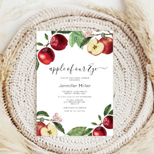 cute Apple Of Our Eye Baby Shower Invitation