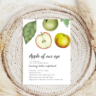 cute Apple Of Our Eye Baby Shower Invitation