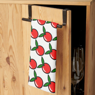 Cute Apple or Cherry, Fun Kitchen Fruit Cartoon Kitchen Towel