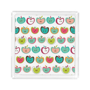 Cute apple pattern acrylic tray