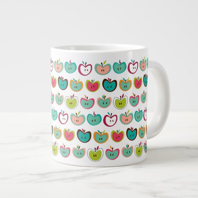 Cute apple pattern giant coffee mug (Front Right)