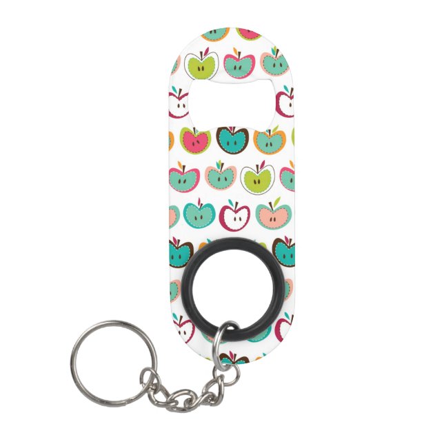 Cute apple pattern keychain bottle opener (Front)