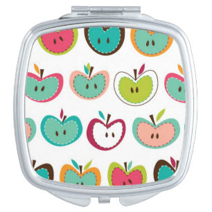 Cute apple pattern mirror for makeup
