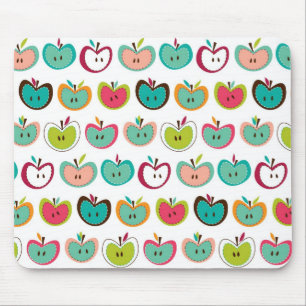 Cute apple pattern mouse pad