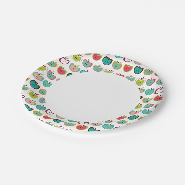 Cute apple pattern paper plates (Angled)