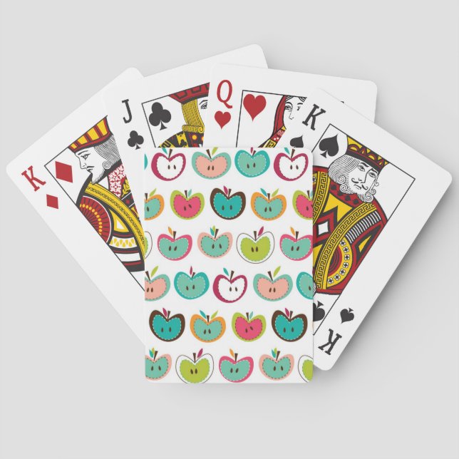 Cute apple pattern poker cards (Back)