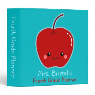 Cute Apple Personalized for Teacher Binders