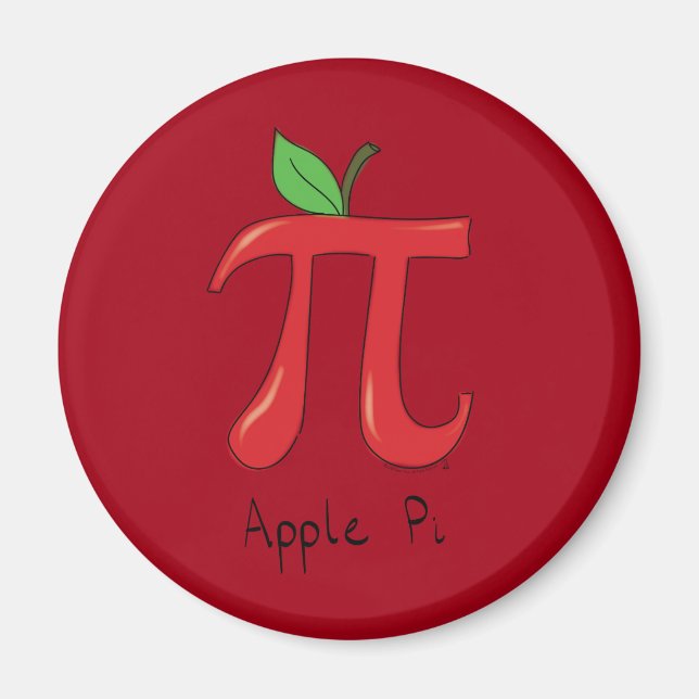 Cute Apple Pi Symbol Math Teacher Magnet (Front)