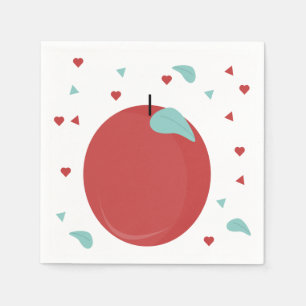 Cute Apple Picking Birthday Party Confetti Napkins