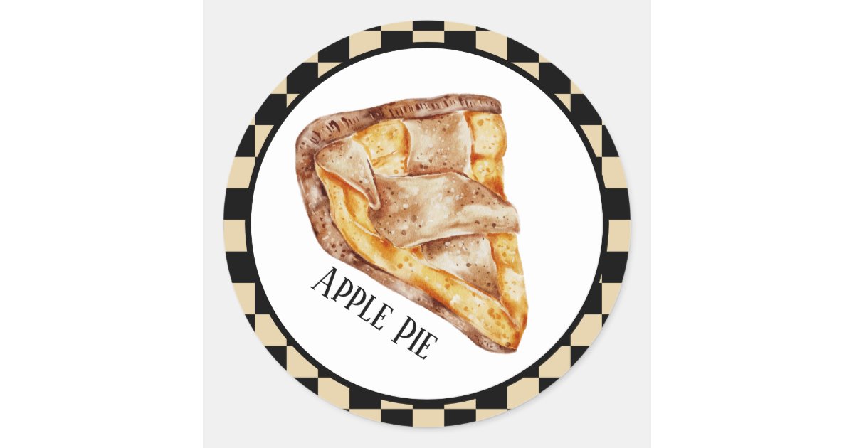 cute apple pie add text sticker | Zazzle
