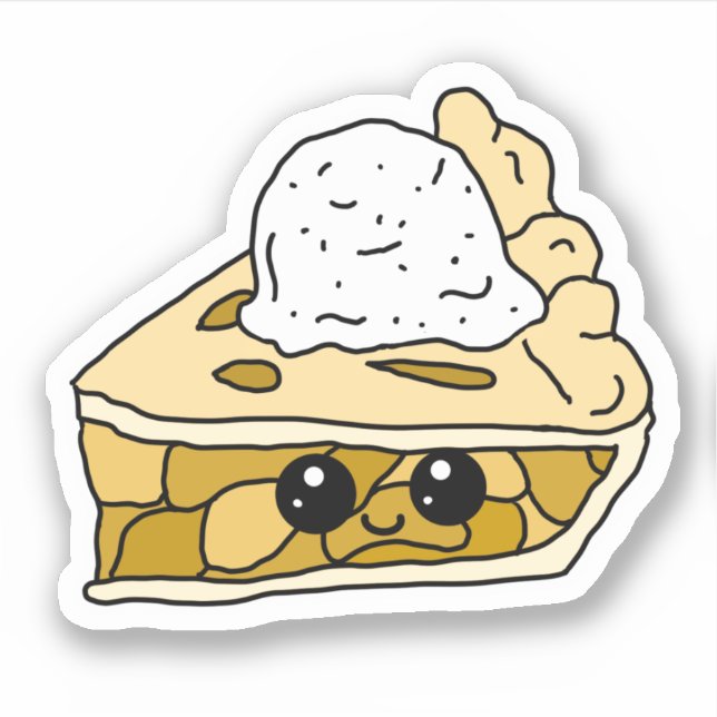 Cute Apple Pie Cartoon Sticker (Front)