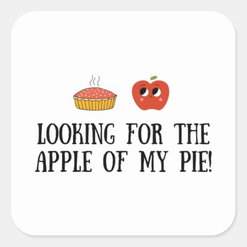 Cute Apple Quote Square Sticker