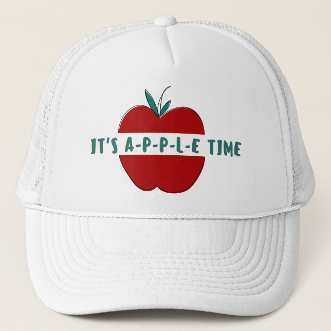 Cute Apple Quote Trucker Hat (Front)