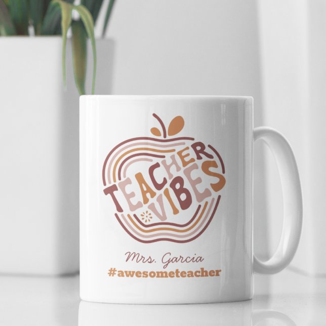 Cute Apple Teacher Thank You Appreciation Custom Coffee Mug (Creator Uploaded)