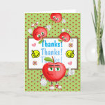 Cute Apple Thumbs Up Teacher  Thank You Card
