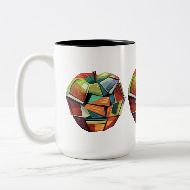 Cute Apple Two-Tone Coffee Mug (Left)