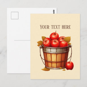 Cute apple vendors customizable postcard