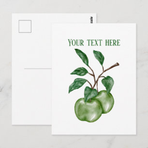 Cute apple vendors customizable postcard