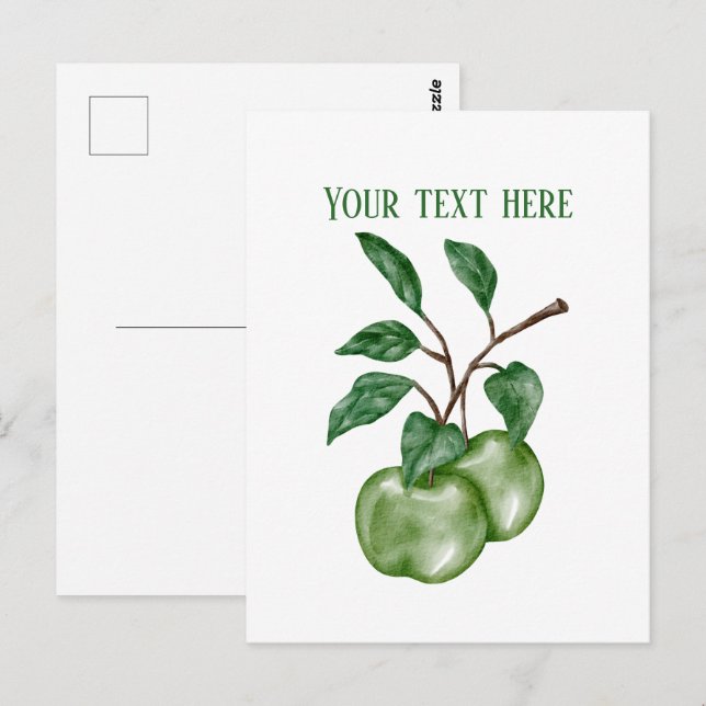 Cute apple vendors customizable  postcard (Front/Back)