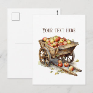 Cute apple vendors customizable postcard