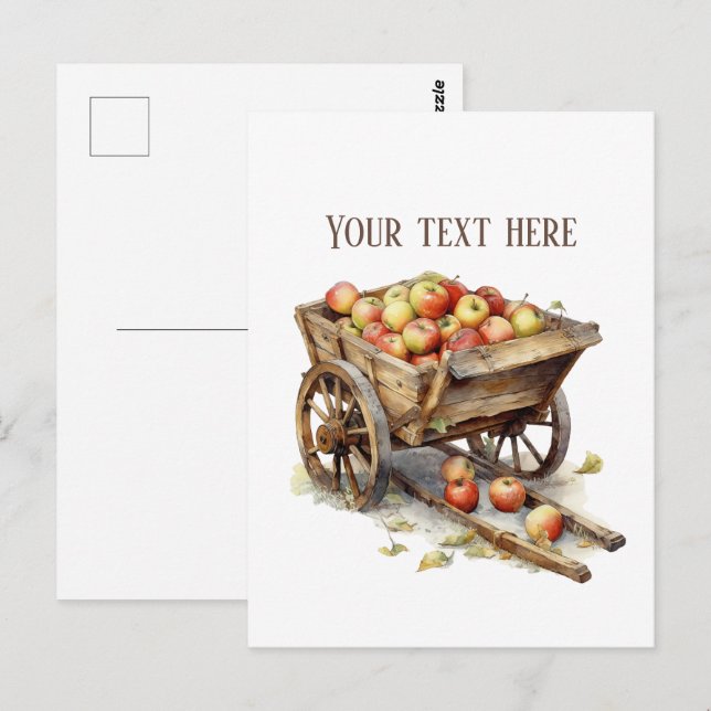 Cute apple vendors customizable  postcard (Front/Back)