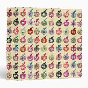 Cute Apples in Retro Style Binder