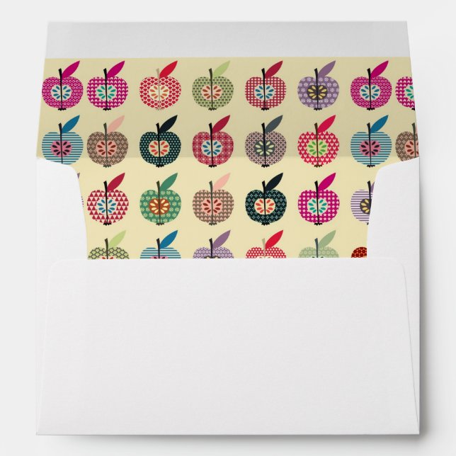 Cute Apples in Retro Style Envelope (Back (Bottom))