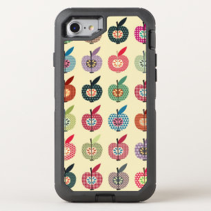 Cute Apples in Retro Style OtterBox Defender iPhone SE/8/7 Case