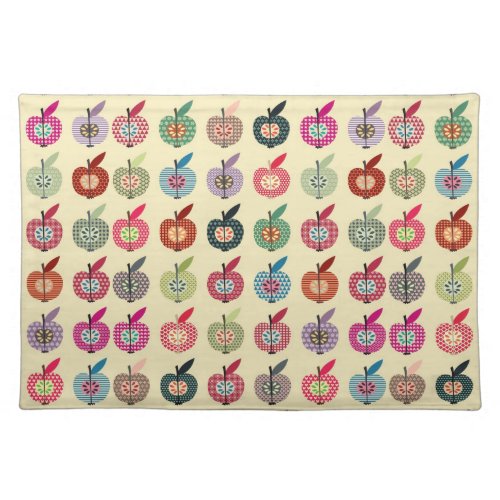 Cute Apples in Retro Style Placemat