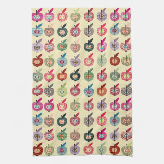 Cute Apples in Retro Style Towel