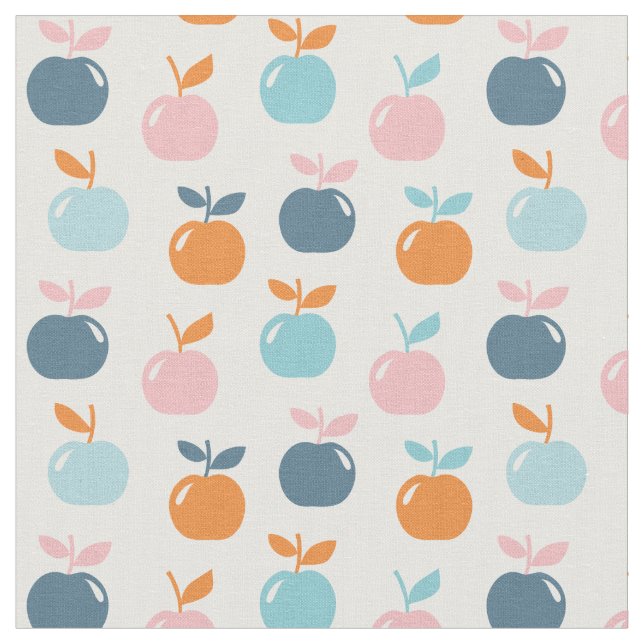 Cute Apples on white Fabric (Close Up)