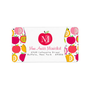 Cute Apples Pattern Teachers Kids Personalized Label