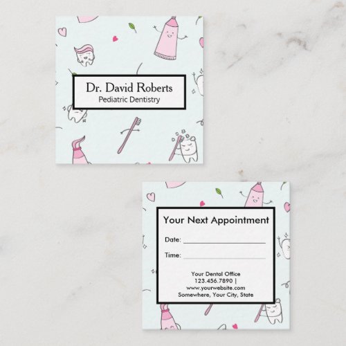 Cute Appointment Pediatric Dentistry Card
