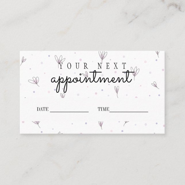 Cute Appointment Remind Card Your Next Visit (Front)