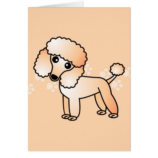 Cute Apricot Poodle Cartoon (Front)