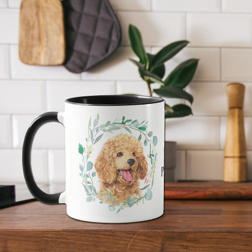 Cute Apricot Poodle Wreath Coffee Mug