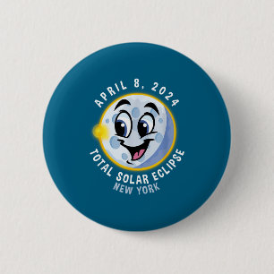 Cute April 8 Solar Eclipse York Button