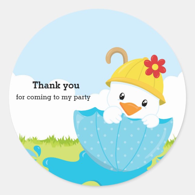 Cute April Showers Classic Round Sticker (Front)