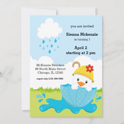 Cute April Showers Invitation