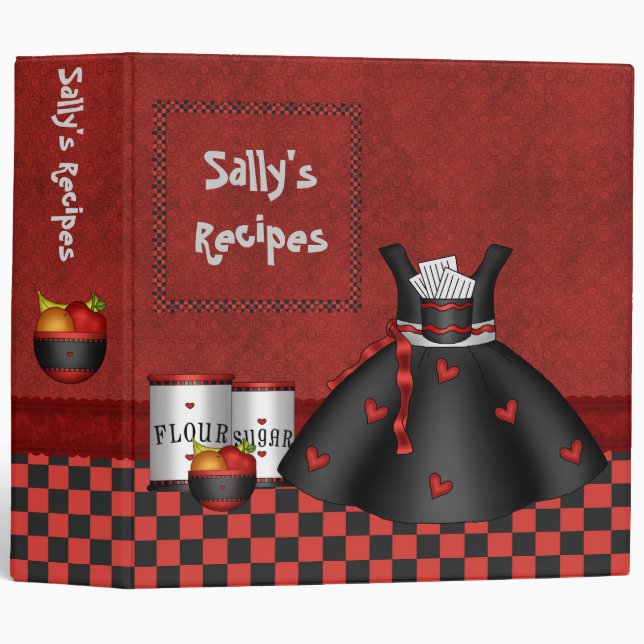 Cute Apron Recipe Binder (Front/Spine)