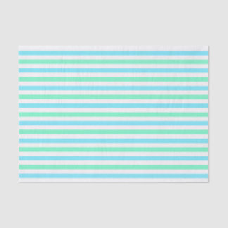 Cute Aqua and Mint Green Stripes Tissue Paper