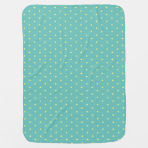 Cute Aqua and Yellow Star Baby Blankets
