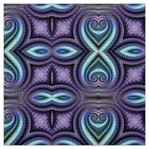 CUTE! ~ Aqua Black Purple ~ Attractive Fabric