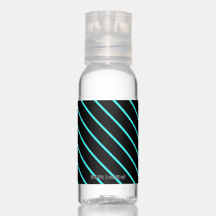 Cute aqua black stripes hand sanitizer