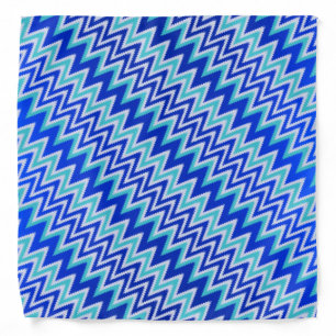Cute aqua blue zigzag stripes bandana