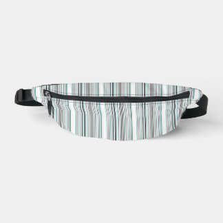 Cute aqua gray stripes fanny pack