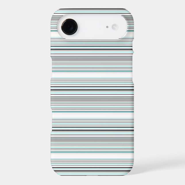 Cute aqua gray stripes iPhone case (Back)
